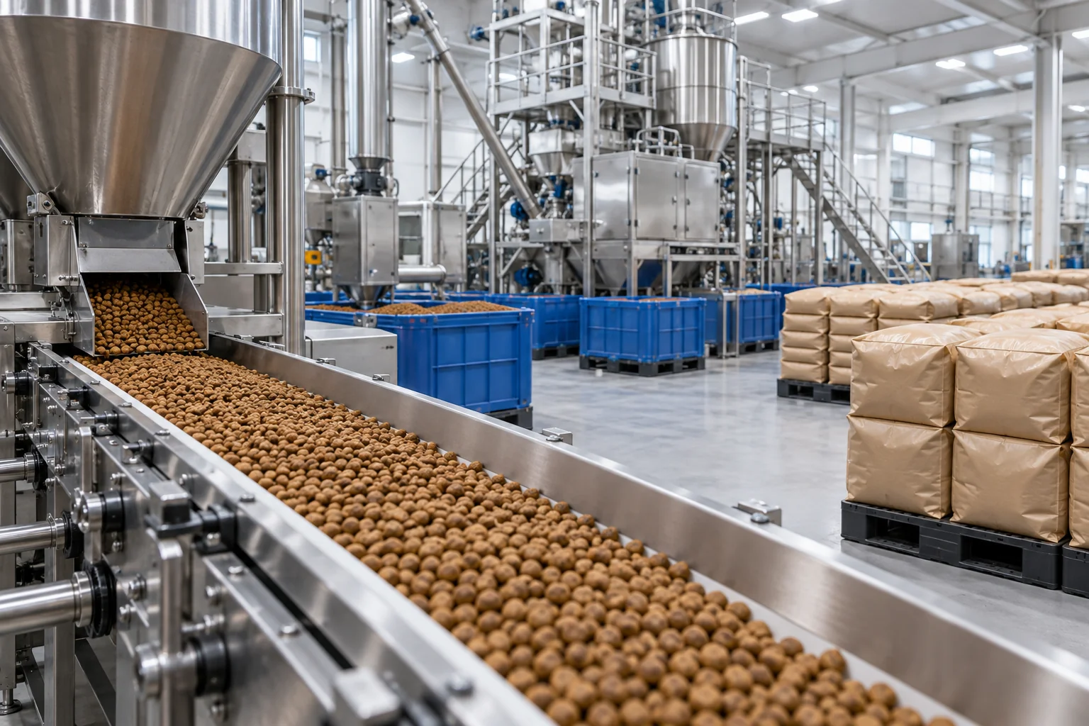 Petfood işleme sektöründe üretim ve lojistik ortamı